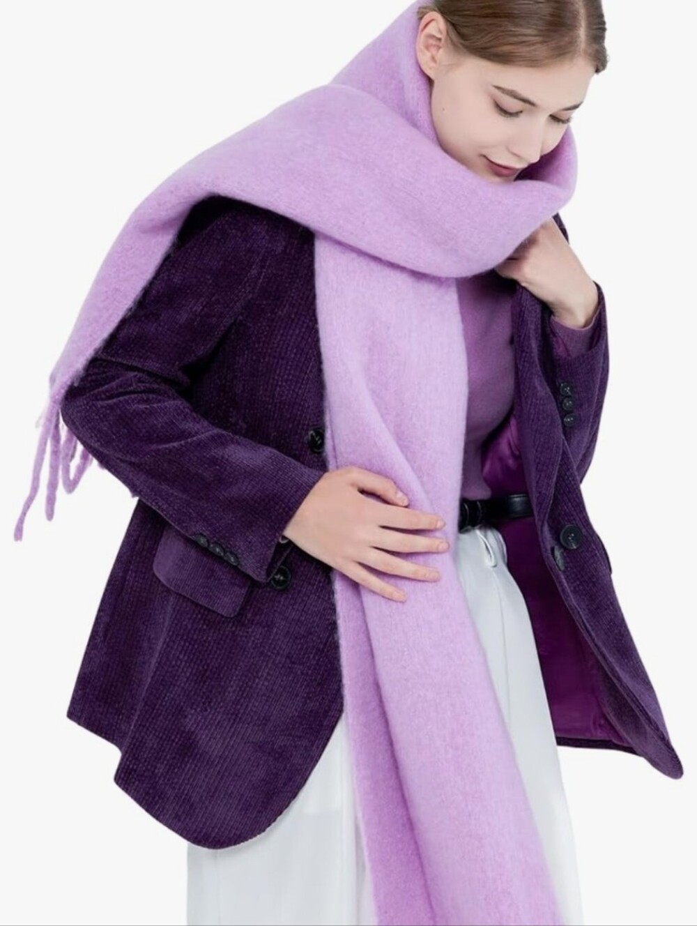 Lavender Oversized Chunky Scarf